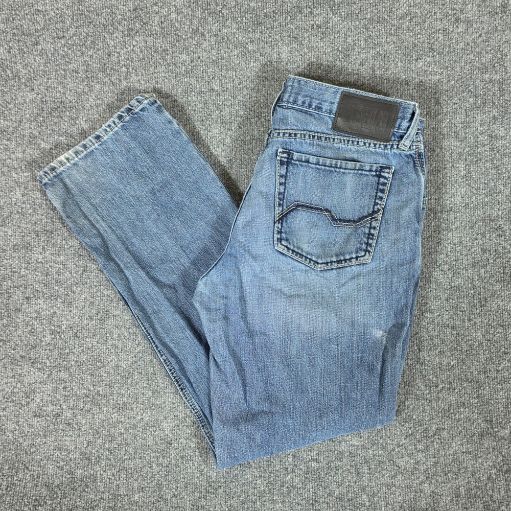 Ariat M4 Relaxed Straight Leg Jeans Mens Med Wash Blue Tag 33x32 Act 32x30 FLAW